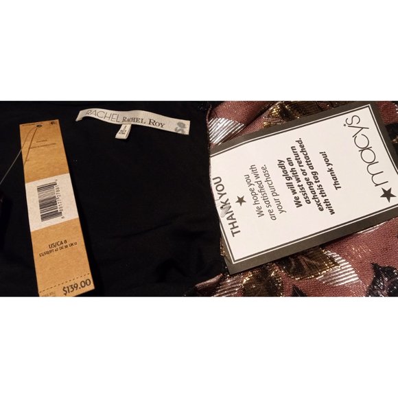 NWT Rachel Roy Designer Metallic Autumn Colors Dress Lined Sz 8 - Picture 6 of 7